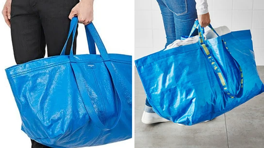 El parecido entre el bolso de Balenciaga y la bolsa de IKEA El parecido entre el bolso de Balenciaga y la bolsa de IKEA