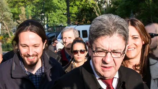 El candidato a las presidenciales francesas por La Francia Insumisa, Jean-Luc Mélenchony el líder de Podemos, Pablo Iglesias El candidato a las presidenciales francesas por La Francia Insumisa, Jean-Luc Mélenchony el líder de Podemos, Pablo Iglesias