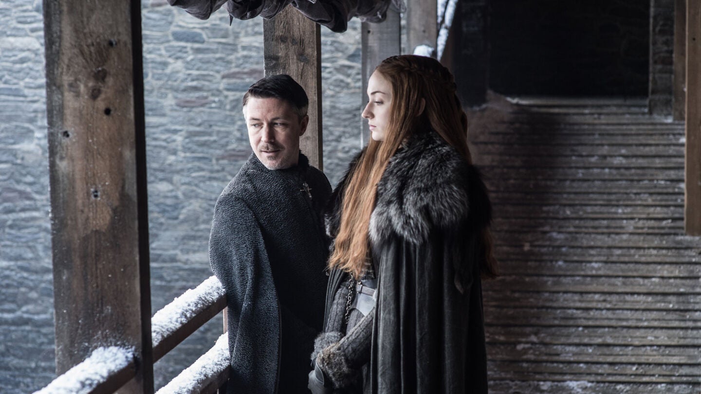 Sansa Stark (Sophie Turner) con Me&ntilde;ique en 'Juego de Tronos'