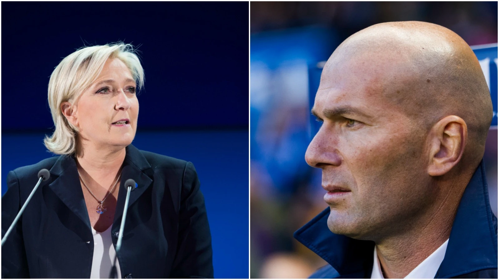 Marine Le Pen y Zinedine Zidane