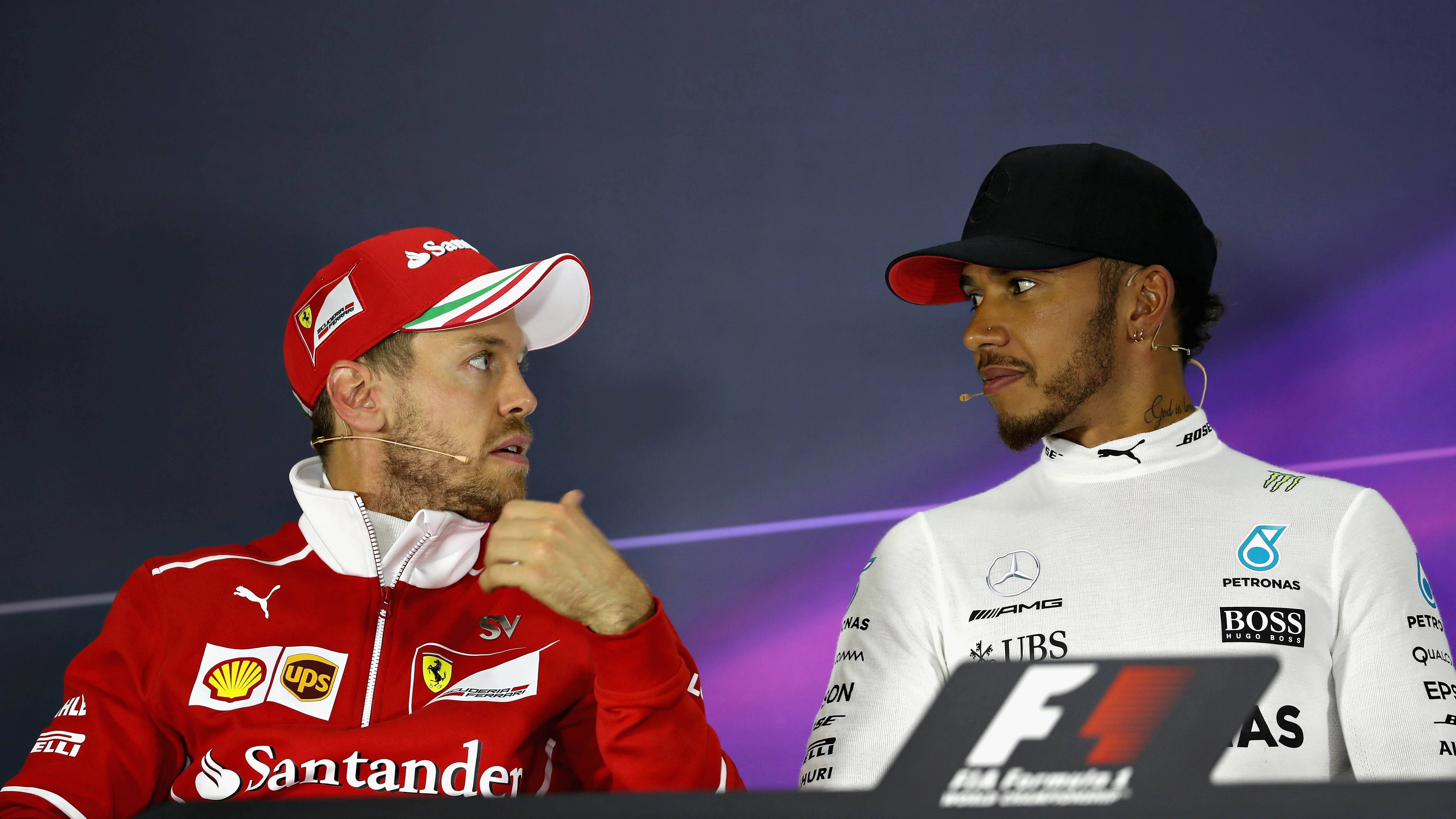 Vettel y Hamilton en rueda de prensa