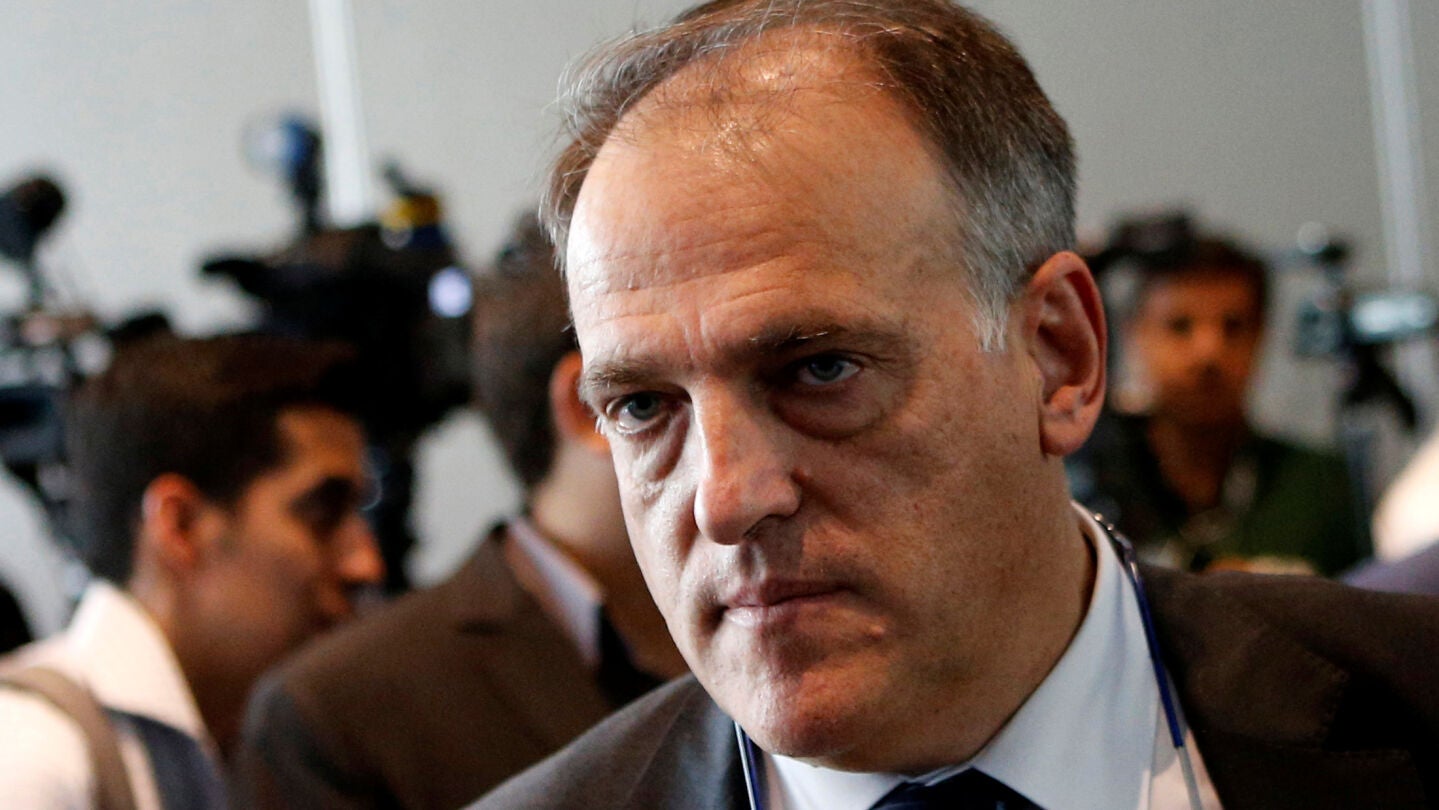 Javier Tebas durante un acto
