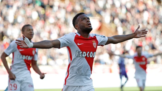 Thomas Lemar celebrando un gol Thomas Lemar celebrando un gol