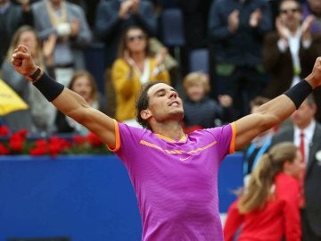 Rafa Nadal celebrando su pase a la final del Conde de Godó Rafa Nadal celebrando su pase a la final del Conde de Godó