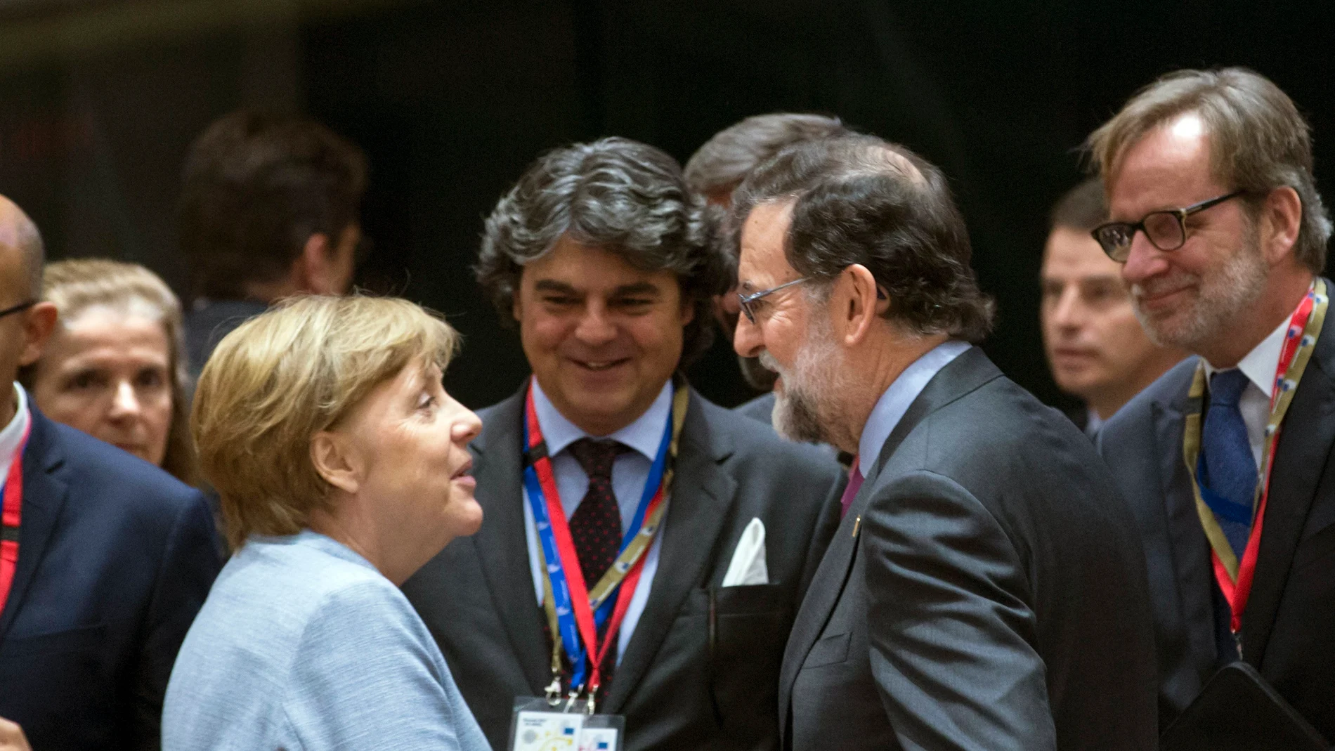 Merkel y Rajoy en la Cumbre de la UE