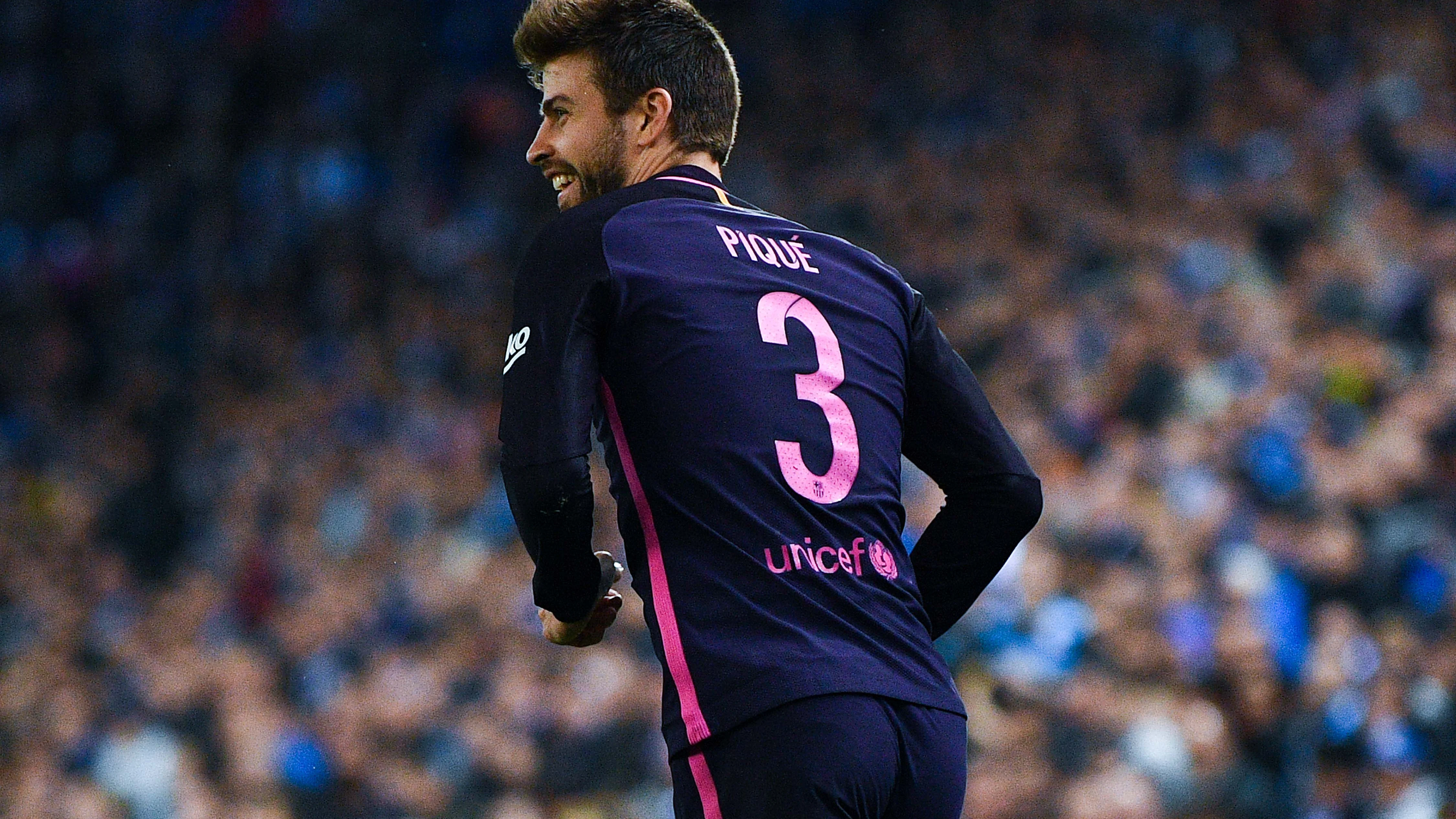 Gerard Piqué durante el partido contra el Espanyol