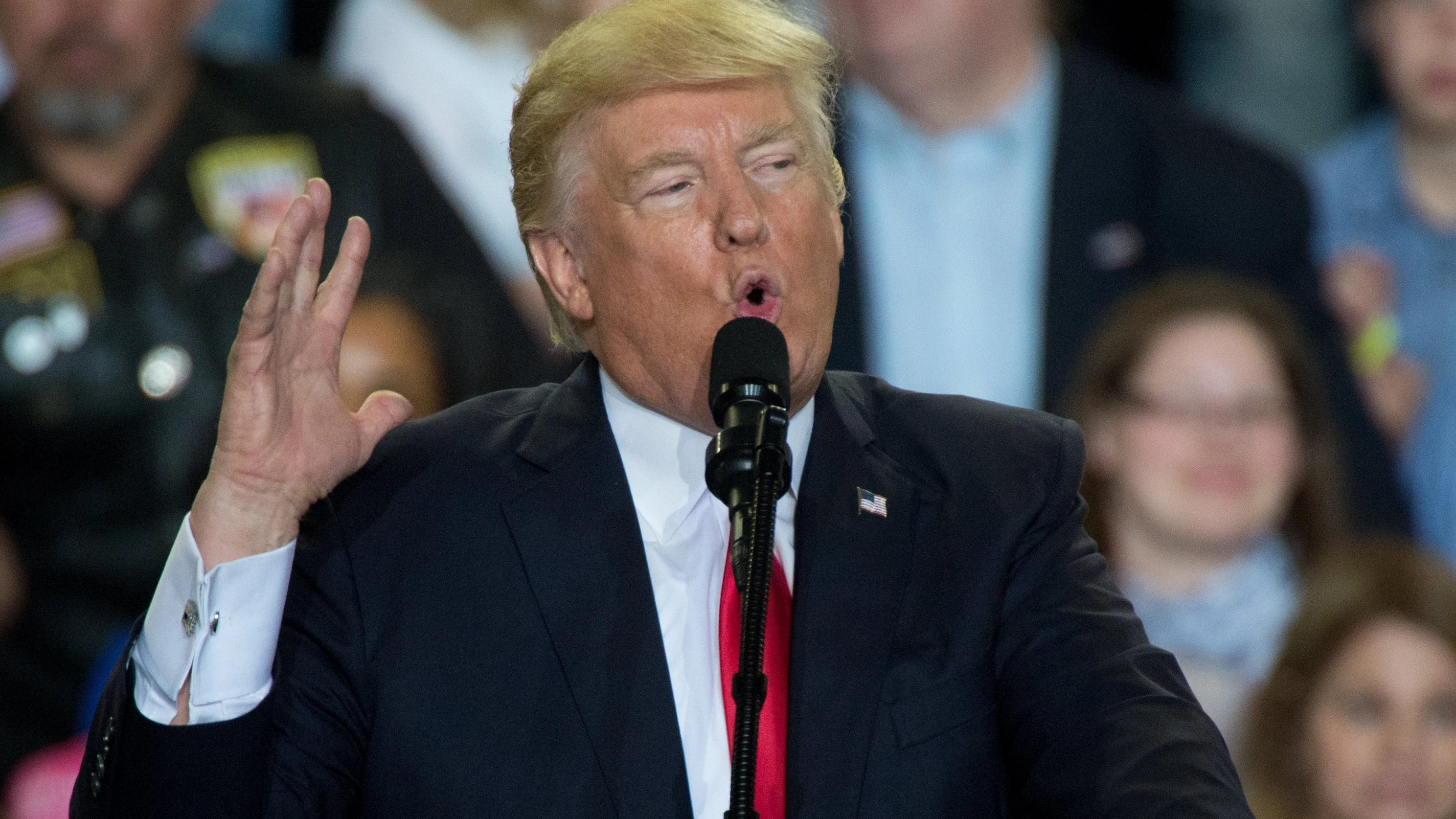 El presidente estadounidense, Donald Trump, en un acto en Harrisburg, Pennsylvania