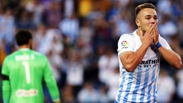 Ontiveros celebra su gol ante el Celta de Vigo