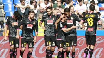 El Espanyol celebra un gol