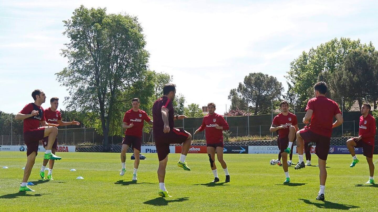 El Atl&eacute;tico, en un entrenamiento