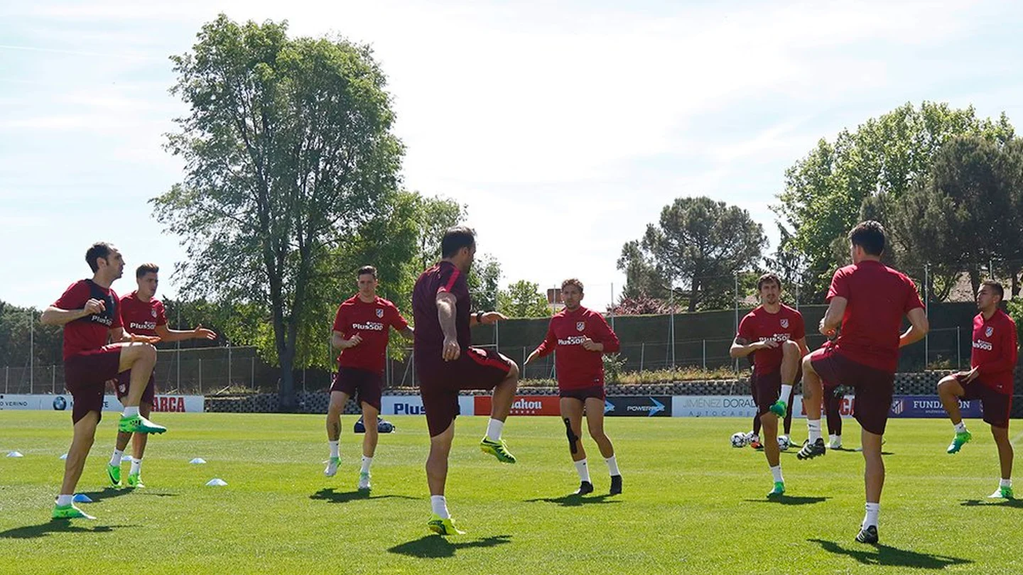 El Atlético, en un entrenamiento El Atlético, en un entrenamiento