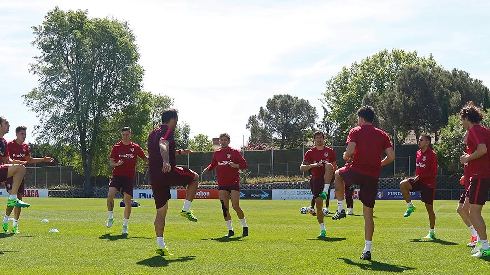 El Atlético, en un entrenamiento El Atlético, en un entrenamiento