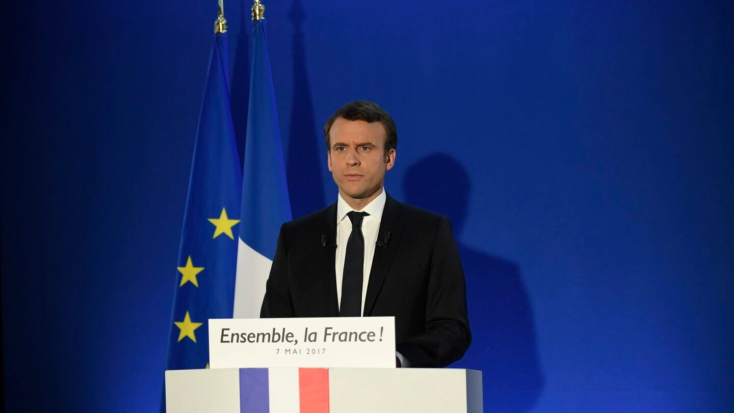 Emmanuel Macron tras ganar las elecciones