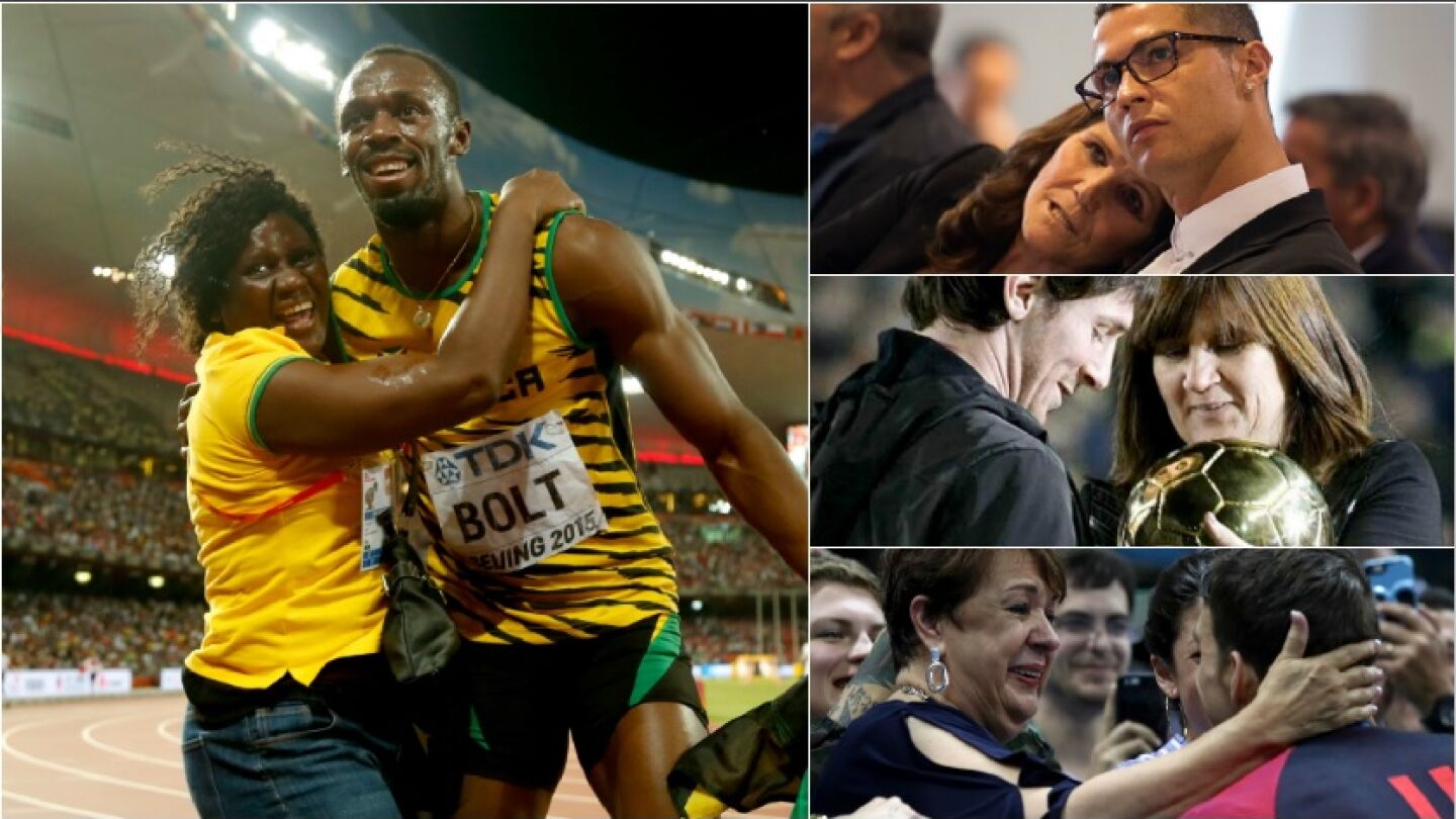 Madres de deportistas famosos con sus hijos