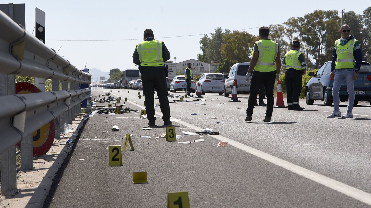 La escena del atropello entre las localidades de Oliva y Denia