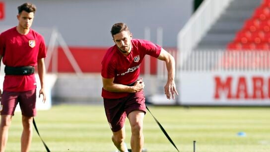 Koke, en el entrenamiento del Atl&eacute;tico de Madrid