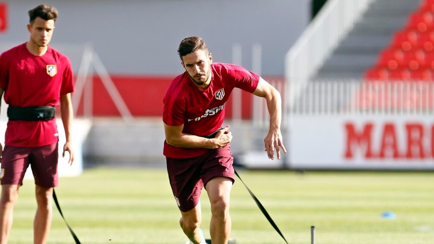 Koke, en el entrenamiento del Atl&eacute;tico de Madrid