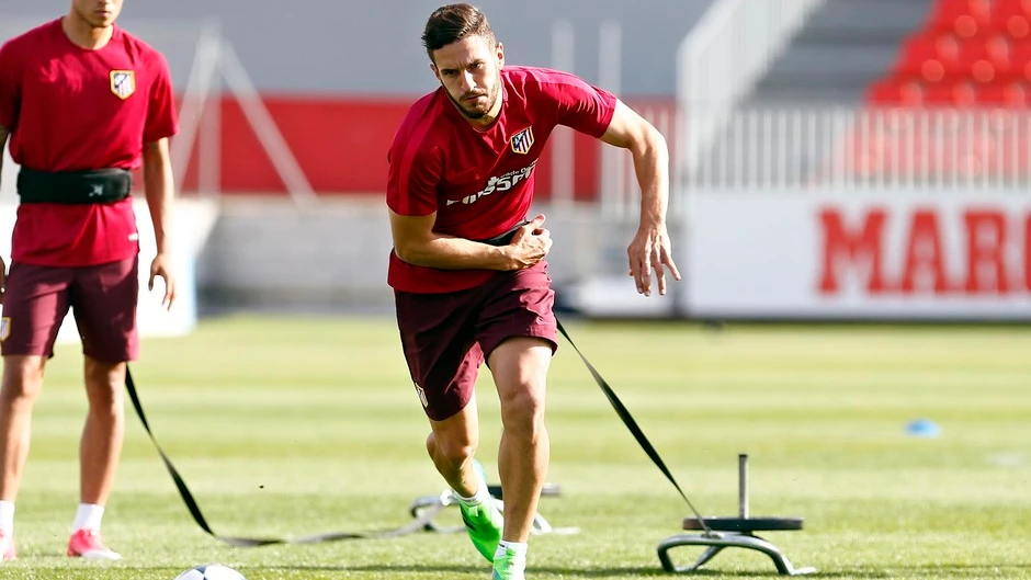 Koke, en el entrenamiento del Atl&eacute;tico de Madrid