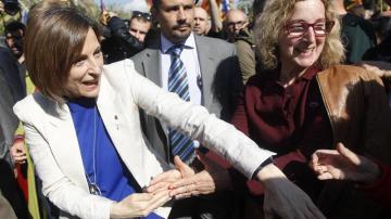 La presidenta del Parlament, Carme Forcadell, a su salida del Tribunal Superior de Justicia de Cataluña 