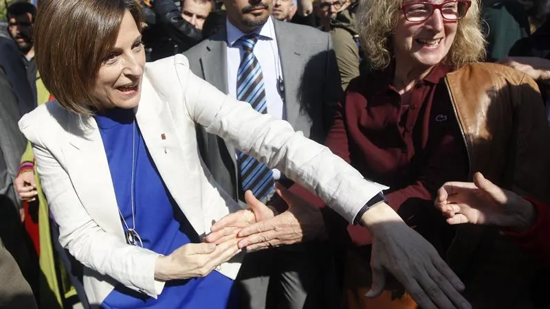 La presidenta del Parlament, Carme Forcadell, a su salida del Tribunal Superior de Justicia de Cataluña 