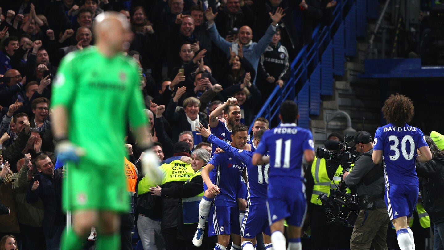 Los jugadores del Chelsea celebran un gol ante el Middlesbrough