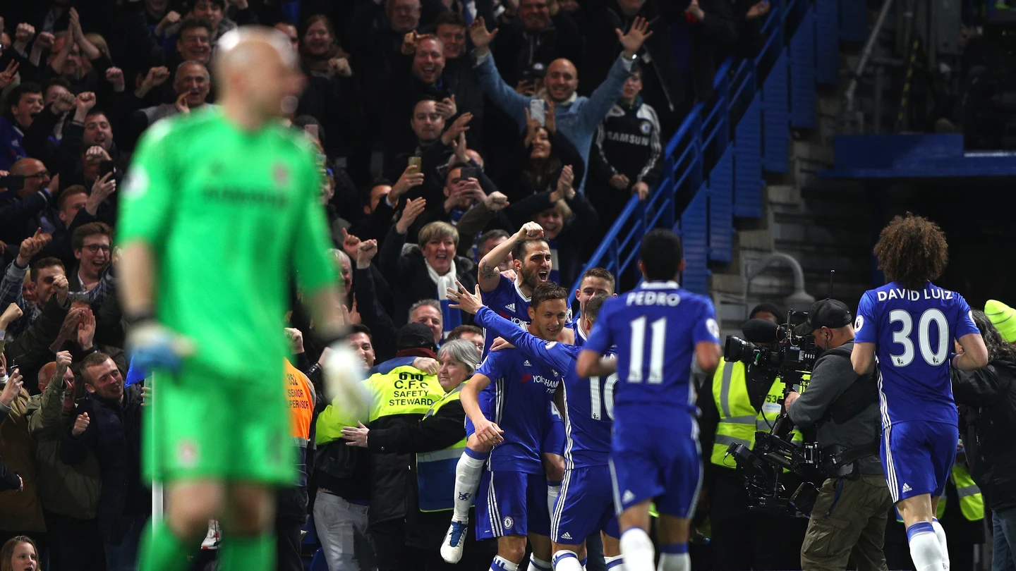 Los jugadores del Chelsea celebran un gol ante el Middlesbrough Los jugadores del Chelsea celebran un gol ante el Middlesbrough
