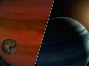 Aspecto de una exoluna orbitando un exoplaneta gigante gaseoso Aspecto de una exoluna orbitando un exoplaneta gigante gaseoso