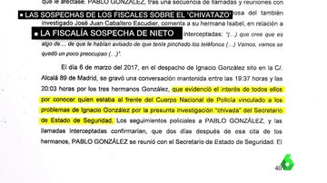 La Fiscalía sospecha del chivatazo de Nieto a González