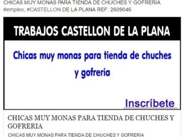 El polémico anuncio publicado en el portal de empleo denunciado El polémico anuncio publicado en el portal de empleo denunciado