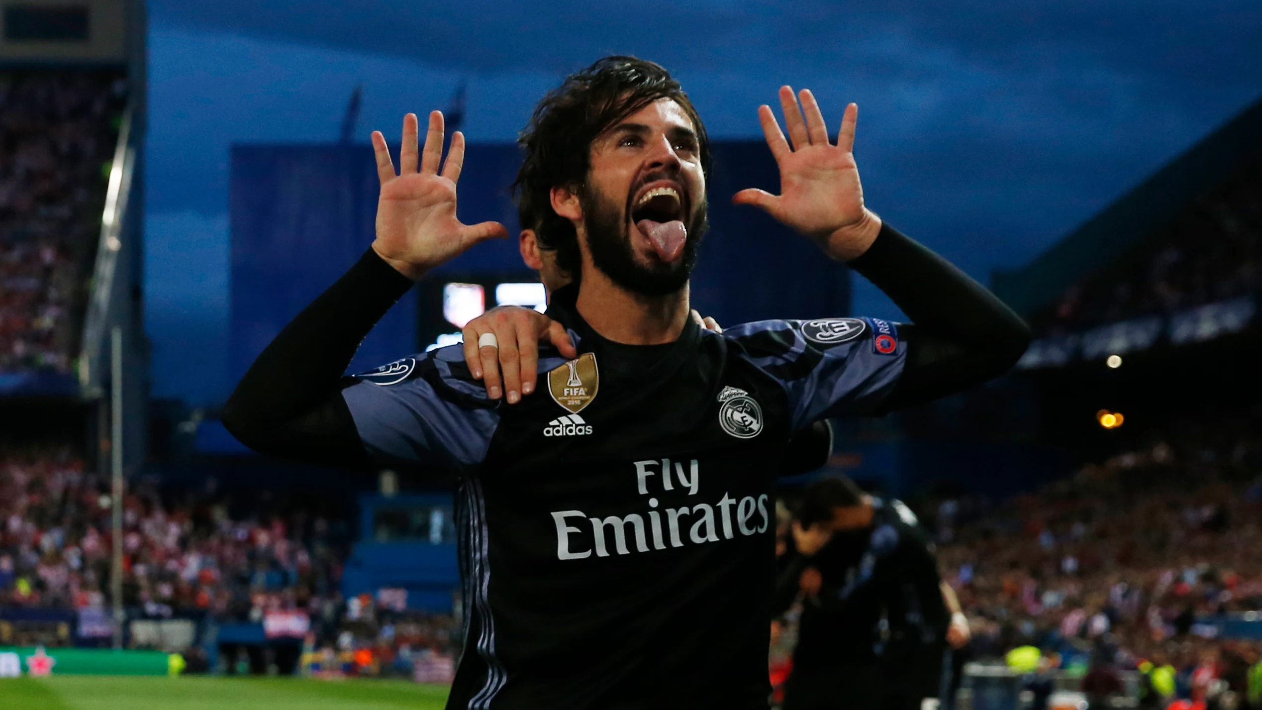 Isco celebrando su gol al Atlético de Madrid