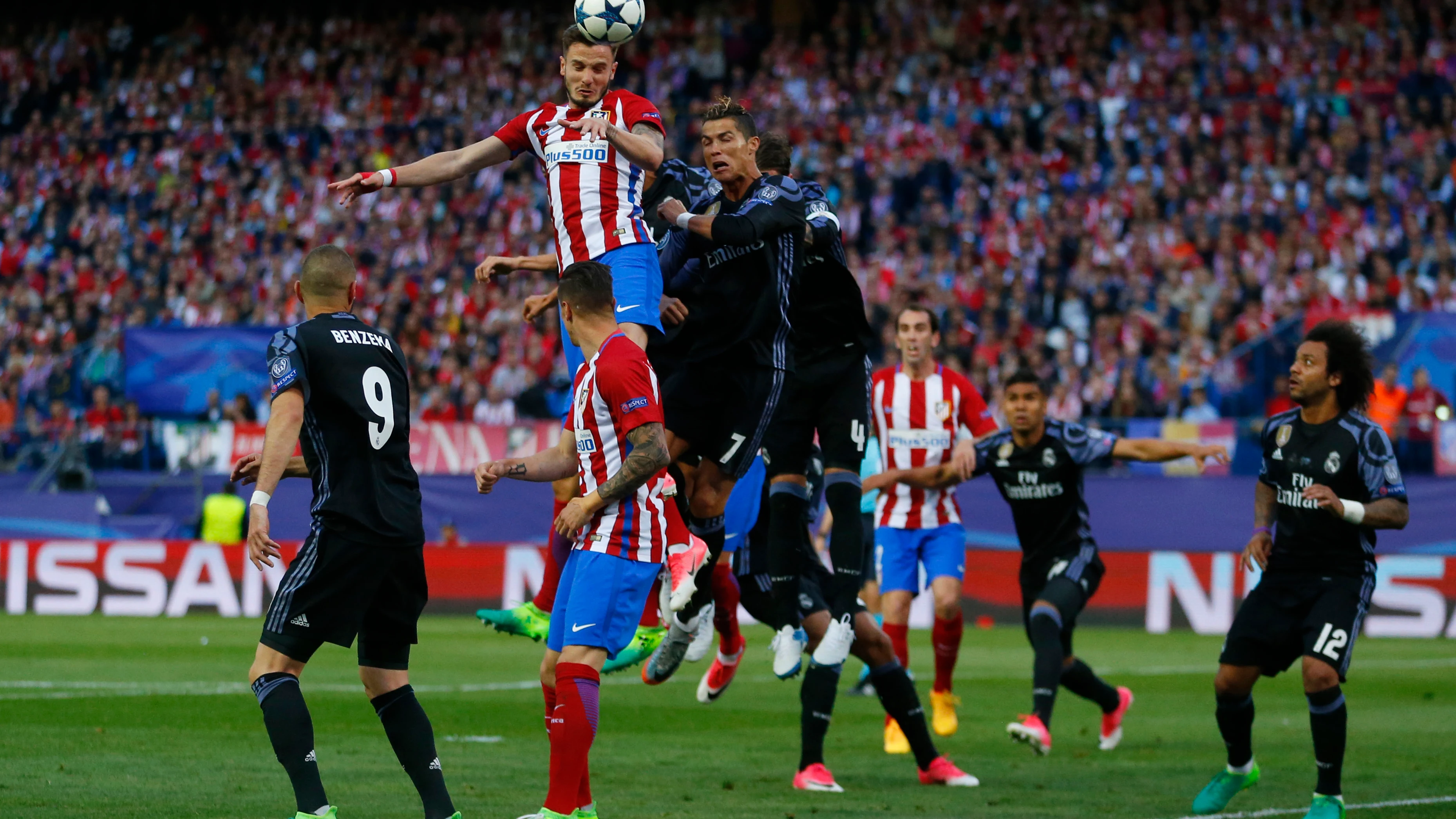 Saúl, apunto de marcar gol con el Atlético de Madrid Saúl, apunto de marcar gol con el Atlético de Madrid