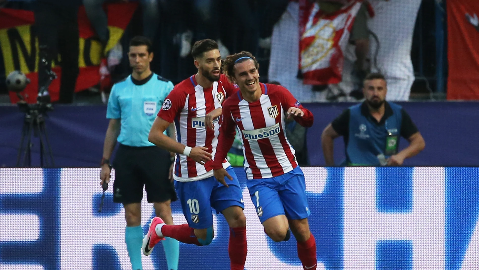 Griezmann celebrando su gol al Madrid