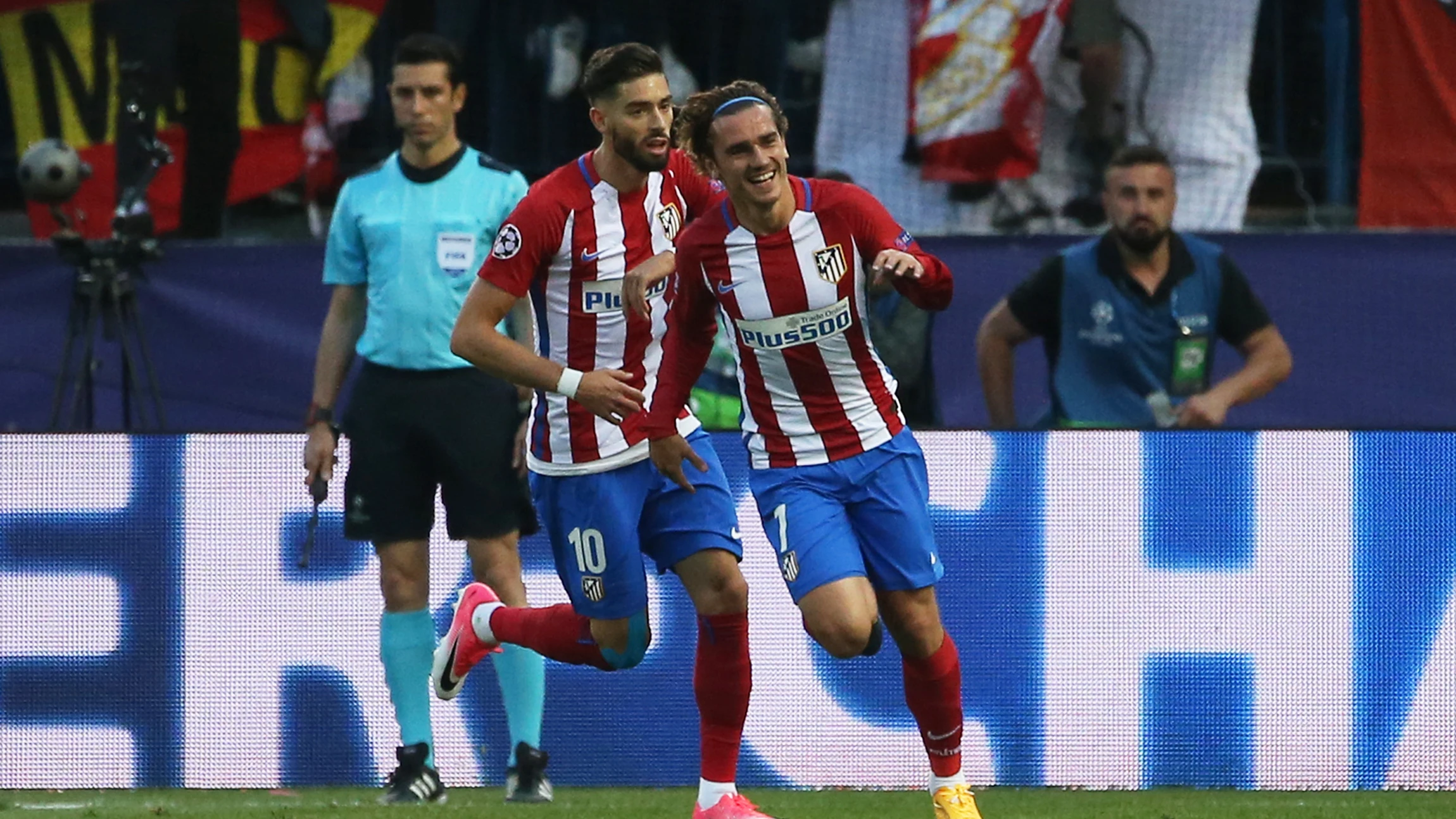 Griezmann celebrando su gol al Madrid