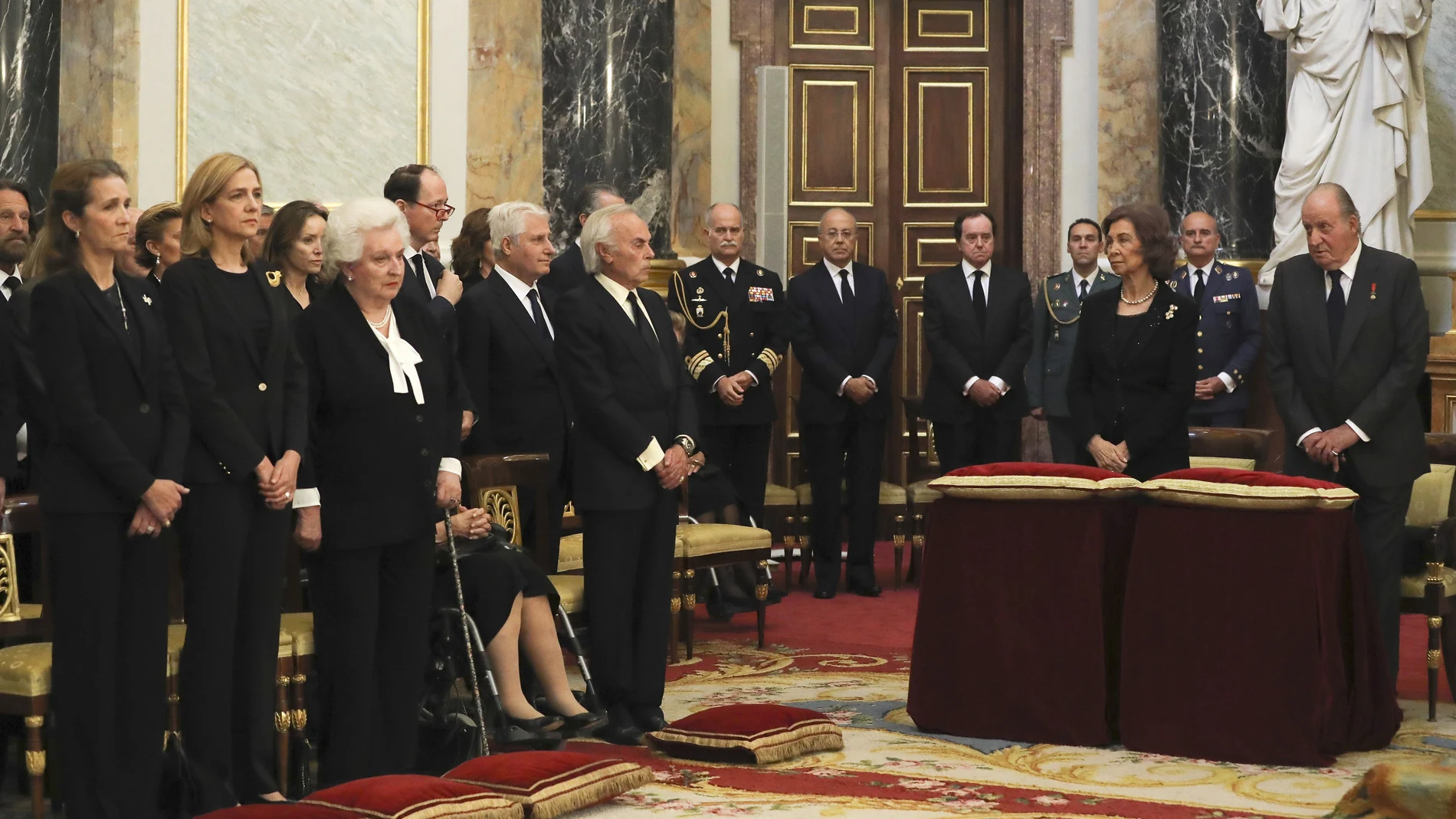 La última aparición pública de la Infanta Cristina en el funeral de la infanta Alicia de Borbón-Parma