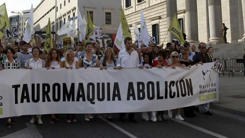 Manifestación contra la tauromaquia convocada por PACMA