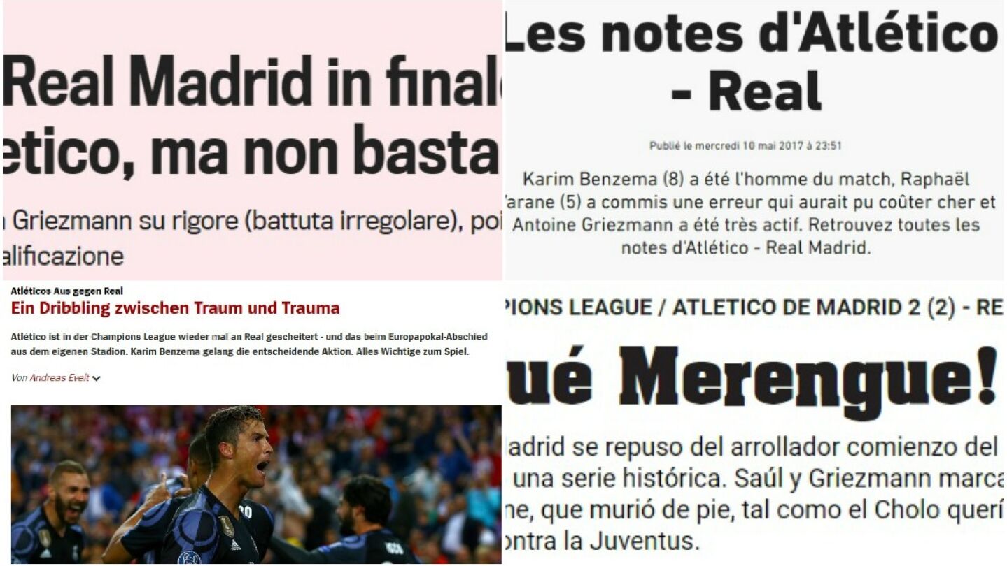 La prensa mundial tras el Atl&eacute;tico - Real Madrid