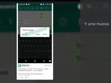 Frame 49.026263 de: Así funcionará la opción de borrar mensajes de Whatsapp Frame 49.026263 de: Así funcionará la opción de borrar mensajes de Whatsapp