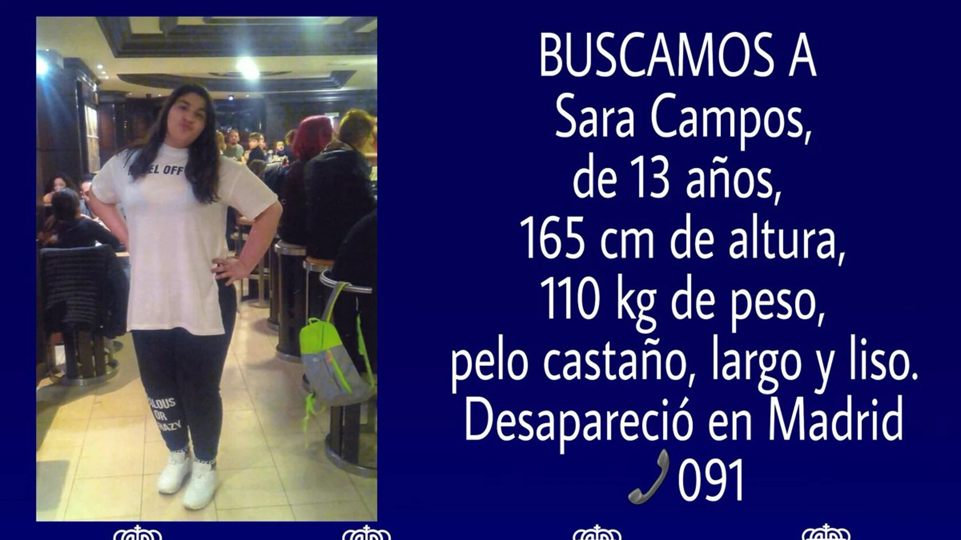 Desaparecida una joven de 13 años en Madrid