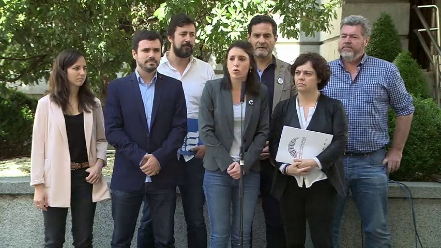 Frame 1.144945 de: Unidos Podemos registra este viernes la moci&oacute;n de censura contra Rajoy, con Iglesias de candidato