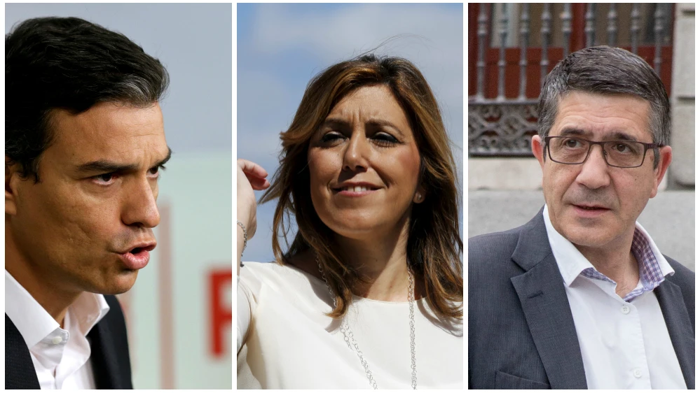 Pedro Sánchez, Susana Díaz y Patxi López