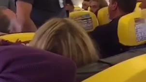 La policía en el avión