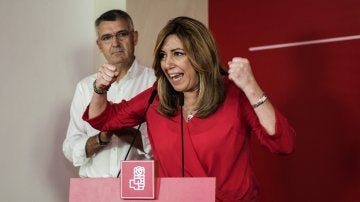 La presidenta de la Junta de Andalucía, Susana Díaz, y candidata a la secretaría general del PSOE