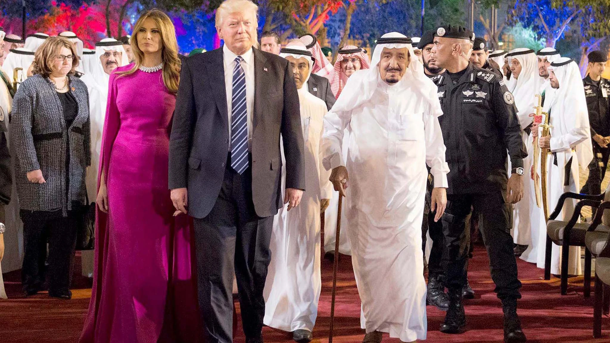 Donald Trump y Melania en su visita a Arabia Saudí