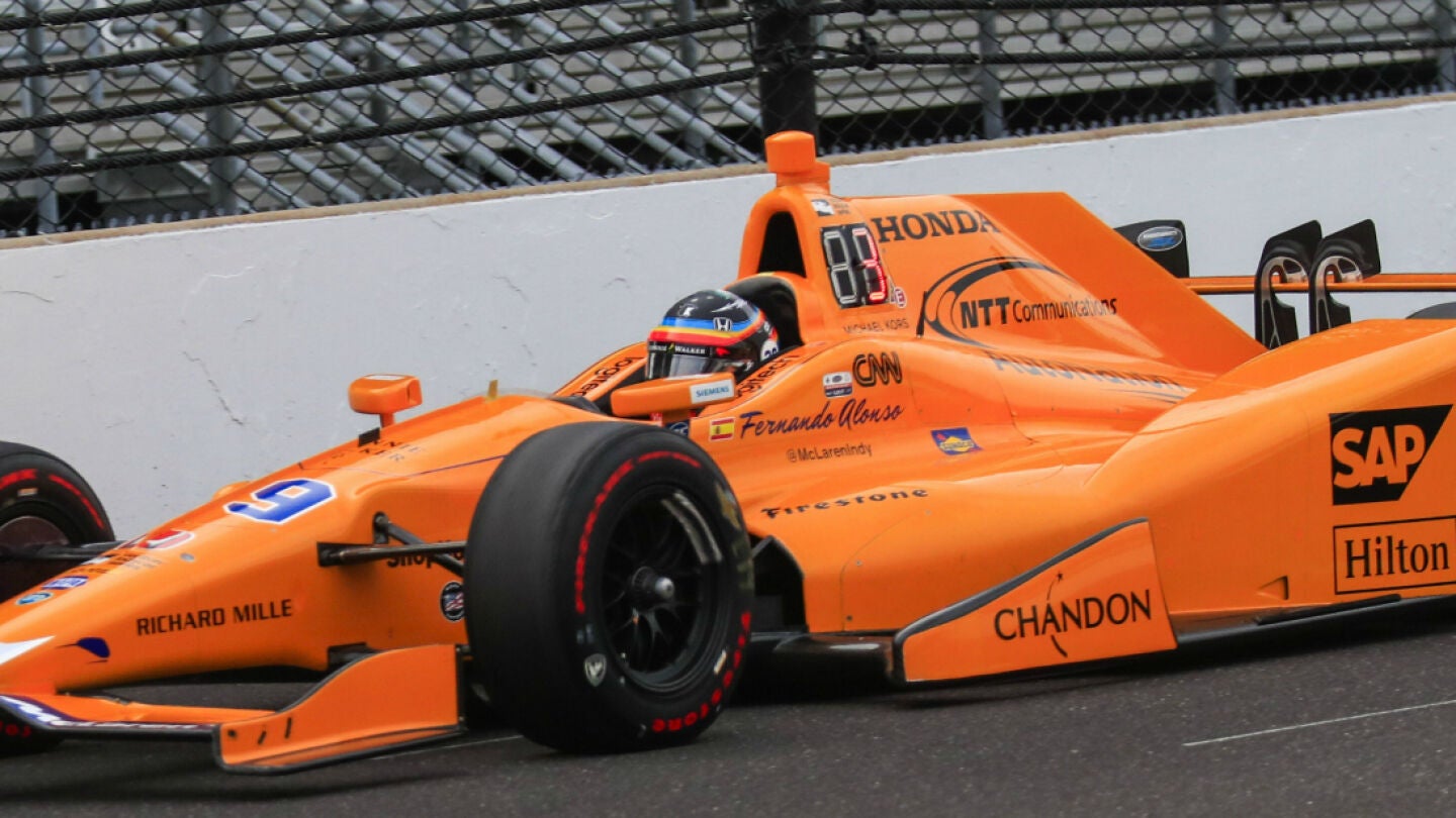 Fernando Alonso rueda en Indian&aacute;polis