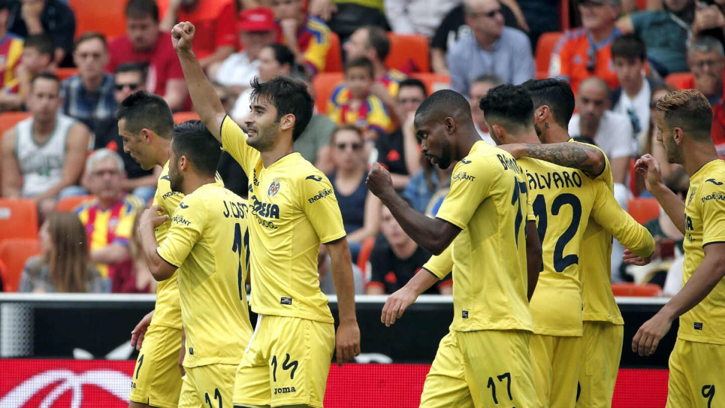 El Villarreal celebra un gol