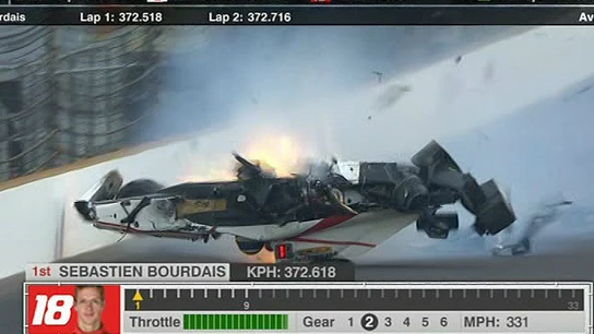 El brutal accidente de Bourdais El brutal accidente de Bourdais