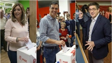 Los tres candidatos a la Secretaría general del PSOE votan en las primarias