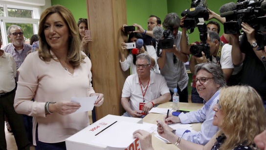 La presidenta andaluza y la candidata a la Secretar&iacute;a General del PSOE, Susana D&iacute;az