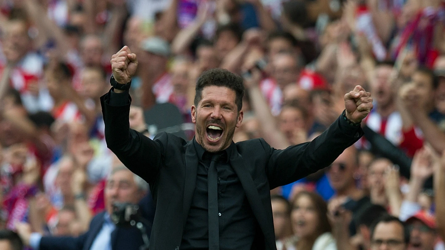 Simeone celebra un gol Simeone celebra un gol