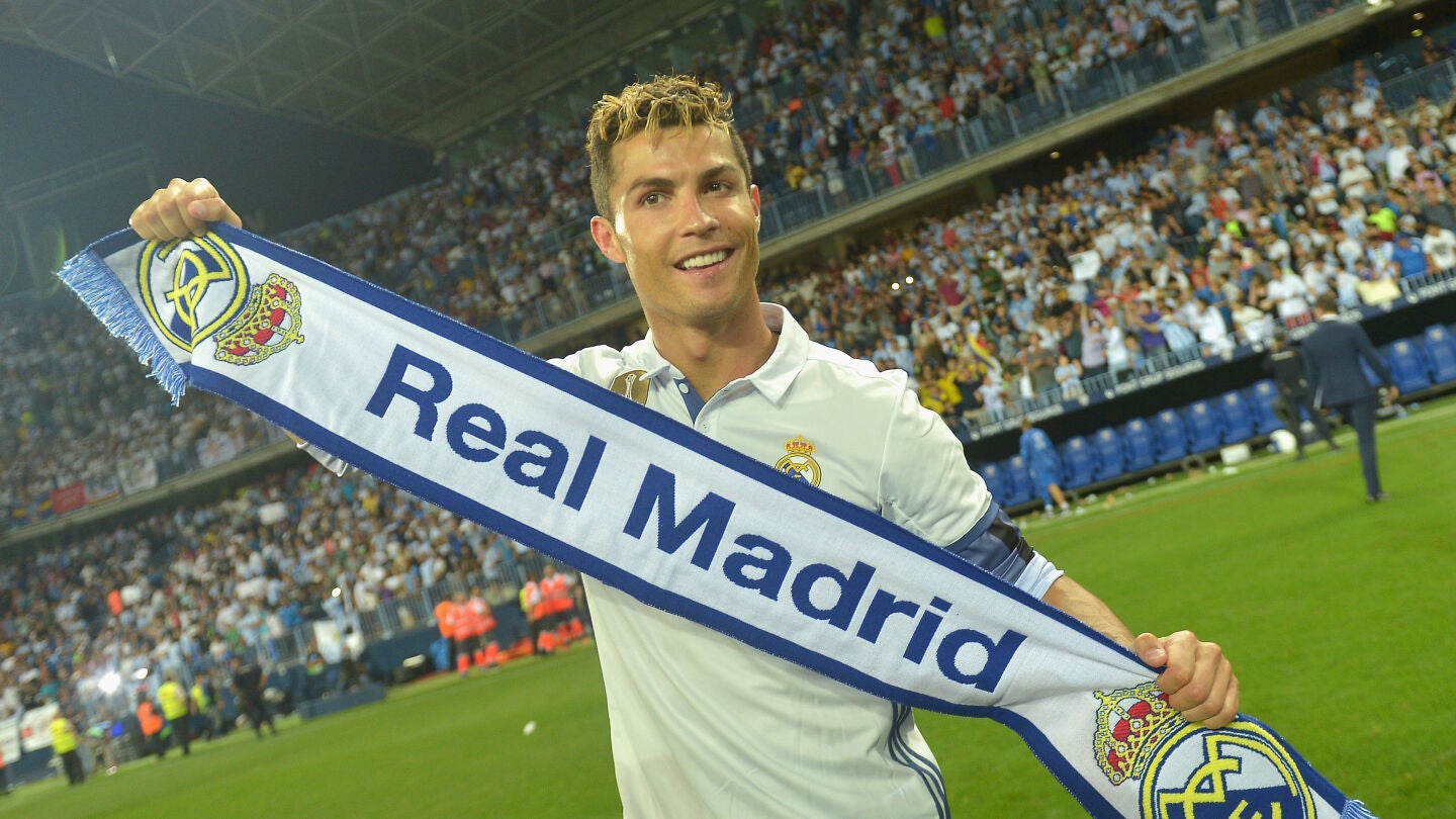 Cristiano Ronaldo celebrando el t&iacute;tulo de Liga